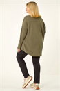 Sage Curve Textured V-Neck Stretch Top, Image 3 of 5