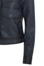 Navy Retro Biker Leather Jacket - Kopervik, Image 6 of 6
