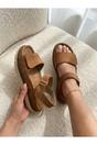 Camel iKrush Camel Violet Suede Platform Sandals, Image 2 of 8