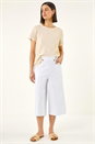 White Wide Hem Crop Trouser, Image 2 of 5