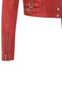 Red Infinity Leather Red Brando Cropped Leather Jacket-Longtown, Image 6 of 6