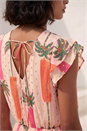 Light Pink Dusk Palm Shimmer Frill Maxi Dress, Image 4 of 4