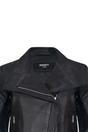Black Womens Leather Biker Jacket - Riga, Image 4 of 4