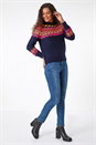 Midnight Pink Heart Print Crew Neck Knit Jumper, Image 1 of 5