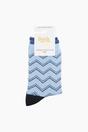 Light Blue Zig-Zag Combed Cotton Glitter Socks, Image 4 of 4