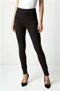 Black Popper Detail Ponte Trousers, Image 1 of 4