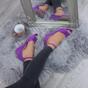 Purple AJVANI Purple Mid Wedge Heel Ankle Strap Sandals, Image 5 of 6