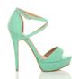 Mint AJVANI Mint High Heel Crossed Straps Platform Sandals, Image 2 of 6