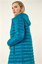 Teal Petite Quilted Longline Puffer Coat, Image 1 of 5