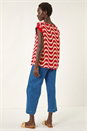 Red Wave Print Shell Top, Image 3 of 7