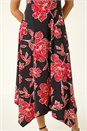 Black Floral Print Stretch Midi Dress, Image 5 of 5