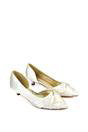 Ivory XY LONDON Ivory 'Freya' Pointed Toe Kitten Low Heel Classic Bridal Shoe Pumps, Image 5 of 6