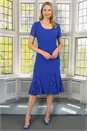 Royal Blue Julianna Lace Insert Godet Dress, Image 1 of 5
