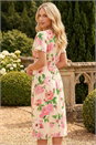 Ivory  Petite Floral Print Button Dress, Image 2 of 4