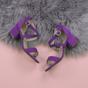 Purple AJVANI Purple Mid Block Heel Crossed Straps Sandals, Image 4 of 6