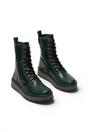 Dark Green Womens Leather Ankle Dress Boots-RAMI043, Image 2 of 5