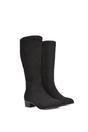 Black ‘Anne’ Knee High Boots with Low Block Heel, Image 3 of 6