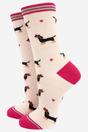 Cream Sausage Dogs Sunglasses Bamboo Socks, Image 2 of 5