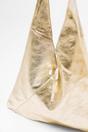 Gold Metallic Italian Leather Shoulder Bag, Image 2 of 2