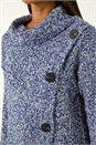 Blue Roll Neck Button Detail Jumper, Image 5 of 5