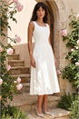 Ivory  Square Neck Midi Dress , Image 2 of 4