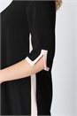 Black Contrast Trim Shift Dress, Image 4 of 5