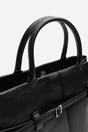 Black Flores Luxury Structured Leather Tote Bag, Image 4 of 8