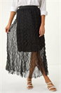 Black Textured Mesh Skirt, Image 5 of 5