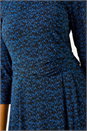 Blue Abstract Stretch Ruched Dress, Image 5 of 5