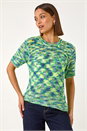 Blue Spacedye Knit Top, Image 1 of 5
