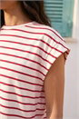 Red Soft Touch Stripe Stretch Top, Image 4 of 4