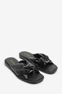 Black Brooklyne Twist Open Toe Slide On Sandals, Image 4 of 6