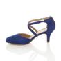 Royal Blue AJVANI Royal Blue Mid Heel Crossed Straps Court Shoes, Image 3 of 6