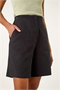 Black Smart Twill Pocket Shorts, Image 5 of 7