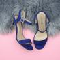 Royal Blue Barely There Strappy High Heeled Sandals, Image 4 of 6