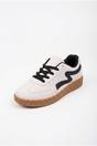 White iKrush White Poppy Womens Retro Stripe Gum Sole Trainers, Image 4 of 5