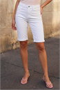White Essential Stretch Knee Length Shorts, Image 1 of 4