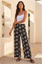 Black Petite Printed Texture Stretch Trouser, Image 1 of 4