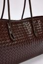 Brown Women's Woven Shoulder Bag with Intrecciato Pattern, Image 2 of 3