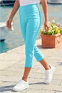 Turquoise Cropped Stretch Trouser, Image 4 of 4