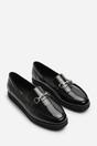 Black Brittany Snaffle Detail Hardware Trim Loafers, Image 4 of 6