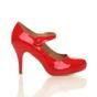 Red AJVANI Red High Heel Mary Jane CourtShoes, Image 2 of 5