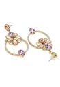 Orange Diva Collection Delicate Floral Drop Earrings, Image 3 of 5