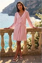Light Pink Metallic Dobby Frill Dress, Image 2 of 4