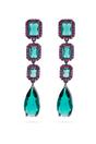 Green Geometric Drop Earrings, Image 1 of 5