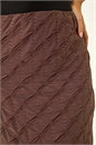 Chocolate Dusk Textured Stretch Midi Skirt, Image 5 of 5