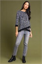 Silver Shimmer Animal Print Asymmetric Top, Image 3 of 4