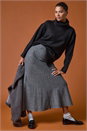 Grey Knitted Elastic Waist A Line Midi Skirt, Image 6 of 7