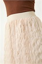 Natural  Textured Mesh Skirt, Image 5 of 5