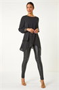 Black Sparkly Detail Layered Top, Image 2 of 5